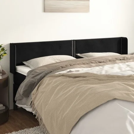 Kopfteil aus schwarzem Samt, 163 x 16 x 78/88 cm von , Kopf- und Fußteile - Ref: Foro24-3118684, Preis: 62,51 €, Rabatt: %