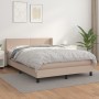 Cama box spring con colchón cuero sintético capuchino 140x190cm de , Camas y somieres - Ref: Foro24-3130660, Precio: 427,19 €...