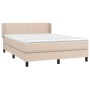 Cama box spring con colchón cuero sintético capuchino 140x190cm de , Camas y somieres - Ref: Foro24-3130660, Precio: 427,19 €...