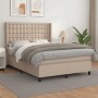 Cama box spring con colchón cuero sintético capuchino 140x190cm de , Camas y somieres - Ref: Foro24-3132500, Precio: 530,74 €...