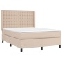Cama box spring con colchón cuero sintético capuchino 140x190cm de , Camas y somieres - Ref: Foro24-3132500, Precio: 530,74 €...