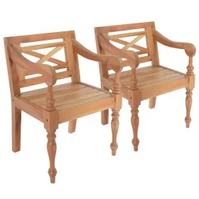 Sillas Batavia 2 unidades madera maciza de caoba marrón claro de , Sillas de comedor - Ref: Foro24-246964, Precio: 221,13 €, ...