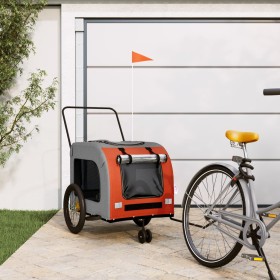 Remolque de bicicleta mascotas hierro tela Oxford naranja gris de , Cochecitos para mascotas - Ref: Foro24-93858, Precio: 132...