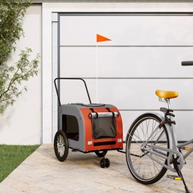 Remolque de bicicleta mascotas hierro tela Oxford naranja gris de , Cochecitos para mascotas - Ref: Foro24-93851, Precio: 108...