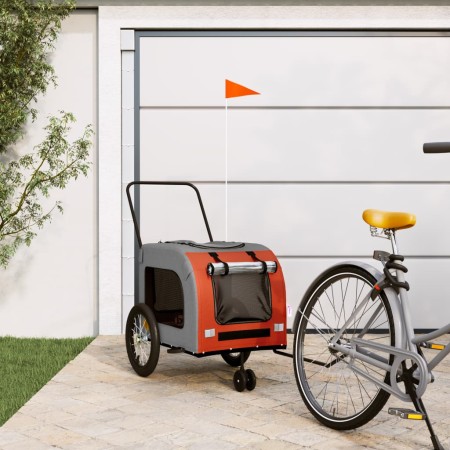 Remolque de bicicleta mascotas hierro tela Oxford naranja gris de , Cochecitos para mascotas - Ref: Foro24-93851, Precio: 108...