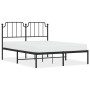 Estructura de cama con cabecero metal negro 140x190 cm de , Camas y somieres - Ref: Foro24-373887, Precio: 92,47 €, Descuento: %
