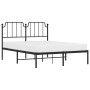 Estructura de cama con cabecero metal negro 140x190 cm de , Camas y somieres - Ref: Foro24-373887, Precio: 92,47 €, Descuento: %