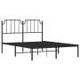 Estructura de cama con cabecero metal negro 140x190 cm de , Camas y somieres - Ref: Foro24-373887, Precio: 92,47 €, Descuento: %