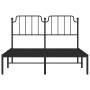 Estructura de cama con cabecero metal negro 140x190 cm de , Camas y somieres - Ref: Foro24-373887, Precio: 92,47 €, Descuento: %