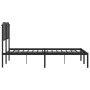 Estructura de cama con cabecero metal negro 140x190 cm de , Camas y somieres - Ref: Foro24-373887, Precio: 92,47 €, Descuento: %