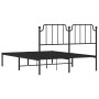 Estructura de cama con cabecero metal negro 140x190 cm de , Camas y somieres - Ref: Foro24-373887, Precio: 92,47 €, Descuento: %