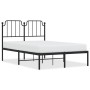 Estructura de cama con cabecero metal negro 120x200 cm de , Camas y somieres - Ref: Foro24-373885, Precio: 85,46 €, Descuento: %