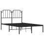 Estructura de cama con cabecero metal negro 120x200 cm de , Camas y somieres - Ref: Foro24-373885, Precio: 85,46 €, Descuento: %