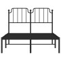 Estructura de cama con cabecero metal negro 120x200 cm de , Camas y somieres - Ref: Foro24-373885, Precio: 85,46 €, Descuento: %