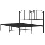 Estructura de cama con cabecero metal negro 120x200 cm de , Camas y somieres - Ref: Foro24-373885, Precio: 85,46 €, Descuento: %