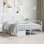 Estructura cama metal con cabecero y estribo blanco 150x200 cm de , Camas y somieres - Ref: Foro24-373956, Precio: 107,52 €, ...