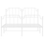 Estructura cama metal con cabecero y estribo blanco 150x200 cm de , Camas y somieres - Ref: Foro24-373956, Precio: 107,52 €, ...
