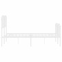 Estructura cama metal con cabecero y estribo blanco 150x200 cm de , Camas y somieres - Ref: Foro24-373956, Precio: 107,52 €, ...