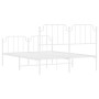 Estructura cama metal con cabecero y estribo blanco 150x200 cm de , Camas y somieres - Ref: Foro24-373956, Precio: 107,52 €, ...