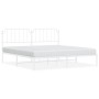 Estructura de cama de metal con cabecero blanco 193x203 cm de , Camas y somieres - Ref: Foro24-373942, Precio: 101,51 €, Desc...