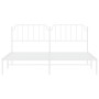 Estructura de cama de metal con cabecero blanco 193x203 cm de , Camas y somieres - Ref: Foro24-373942, Precio: 101,51 €, Desc...