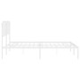 Estructura de cama de metal con cabecero blanco 193x203 cm de , Camas y somieres - Ref: Foro24-373942, Precio: 101,51 €, Desc...