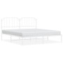 Estructura de cama de metal con cabecero blanco 180x200 cm de , Camas y somieres - Ref: Foro24-373940, Precio: 113,62 €, Desc...