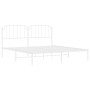 Estructura de cama de metal con cabecero blanco 180x200 cm de , Camas y somieres - Ref: Foro24-373940, Precio: 113,62 €, Desc...
