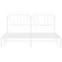 Estructura de cama de metal con cabecero blanco 180x200 cm de , Camas y somieres - Ref: Foro24-373940, Precio: 113,62 €, Desc...