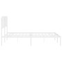 Estructura de cama de metal con cabecero blanco 180x200 cm de , Camas y somieres - Ref: Foro24-373940, Precio: 113,62 €, Desc...