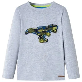 Camiseta infantil de manga larga gris melange 116 de , Camisetas para niños - Ref: Foro24-13261, Precio: 8,59 €, Descuento: %
