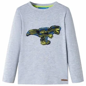 Camiseta infantil de manga larga gris melange 140 de , Camisetas para niños - Ref: Foro24-13263, Precio: 10,10 €, Descuento: %