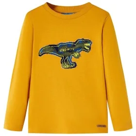 Camiseta infantil de manga larga color ocre 140 de , Camisetas para niños - Ref: Foro24-13268, Precio: 8,59 €, Descuento: %