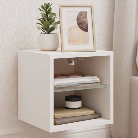 Mueble de TV de pared con luces LED blanco 30x28,5x30 cm de , Muebles TV - Ref: Foro24-836973, Precio: 27,23 €, Descuento: %
