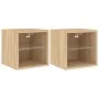 Muebles TV de pared luces LED 2 uds roble Sonoma 30x28,5x30 cm de , Muebles TV - Ref: Foro24-836978, Precio: 38,60 €, Descuen...