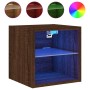 Muebles TV de pared luces LED 2 uds roble marrón 30x28,5x30 cm de , Muebles TV - Ref: Foro24-836986, Precio: 40,39 €, Descuen...