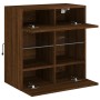 Mueble TV de pared con luces LED roble marrón 58,5x30x60,5 cm de , Muebles TV - Ref: Foro24-837098, Precio: 55,87 €, Descuent...