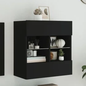 Mueble de TV de pared con luces LED negro 58,5x30x60,5 cm de , Muebles TV - Ref: Foro24-837093, Precio: 56,68 €, Descuento: %