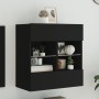 Mueble de TV de pared con luces LED negro 58,5x30x60,5 cm de , Muebles TV - Ref: Foro24-837093, Precio: 57,37 €, Descuento: %