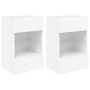 Muebles de TV de pared con luces LED 2 uds blanco 40x30x60,5 cm de , Muebles TV - Ref: Foro24-837079, Precio: 114,05 €, Descu...