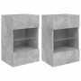 Muebles TV de pared luces LED 2 uds gris hormigón 40x30x60,5 cm de , Muebles TV - Ref: Foro24-837085, Precio: 97,14 €, Descue...