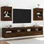 Muebles TV de pared luces LED 2 uds roble marrón 40x30x60,5 cm de , Muebles TV - Ref: Foro24-837091, Precio: 91,73 €, Descuen...