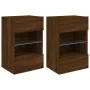 Muebles TV de pared luces LED 2 uds roble marrón 40x30x60,5 cm de , Muebles TV - Ref: Foro24-837091, Precio: 91,73 €, Descuen...