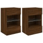 Muebles TV de pared luces LED 2 uds roble marrón 40x30x60,5 cm de , Muebles TV - Ref: Foro24-837091, Precio: 93,38 €, Descuen...