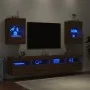 Muebles TV de pared luces LED 2 uds roble marrón 40x30x60,5 cm de , Muebles TV - Ref: Foro24-837091, Precio: 91,73 €, Descuen...