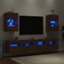 Muebles TV de pared luces LED 2 uds roble marrón 40x30x60,5 cm de , Muebles TV - Ref: Foro24-837091, Precio: 93,38 €, Descuen...