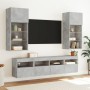 Mueble de TV de pared con luces LED gris hormigón 40x30x40 cm de , Muebles TV - Ref: Foro24-837175, Precio: 34,84 €, Descuent...