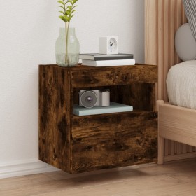 Mueble de TV de pared con luces LED roble ahumado 40x30x40 cm de , Muebles TV - Ref: Foro24-837177, Precio: 35,14 €, Descuent...