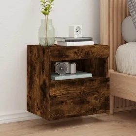 Mueble de TV de pared con luces LED roble ahumado 40x30x40 cm de , Muebles TV - Ref: Foro24-837177, Precio: 34,69 €, Descuent...
