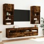 Mueble de TV de pared con luces LED roble ahumado 40x30x40 cm de , Muebles TV - Ref: Foro24-837177, Precio: 35,14 €, Descuent...